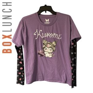 Box Lunch Sanrio Kuromi Emo Kyun Tee with Mesh Sleeves Medium